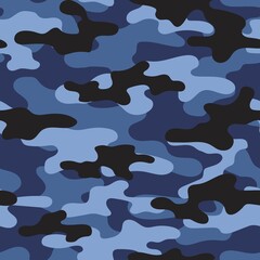 bllue Camouflage background. Seamless pattern vector.