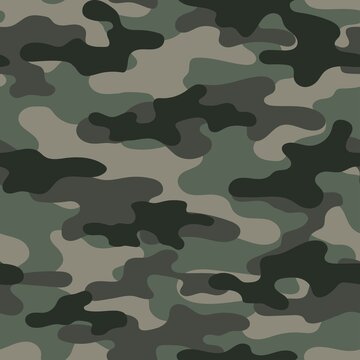 green Camouflage background. Seamless pattern vector.