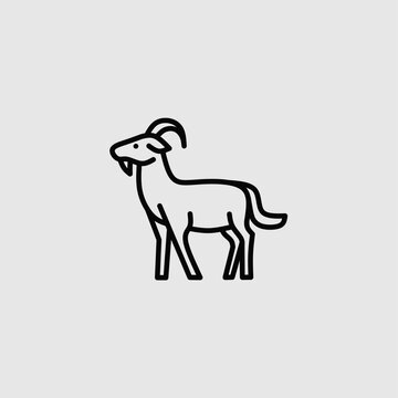 Vector illustration of a goat icon