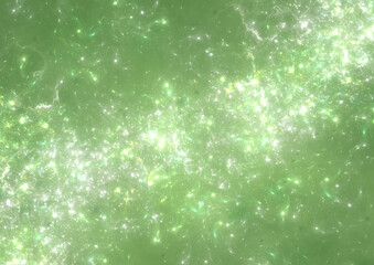 A dazzling green starry sky