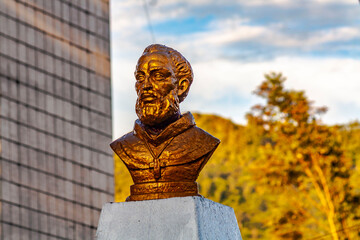 statue of a person historic peruvian 