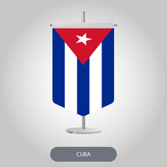 Cuba vertical table flag on light grey background.