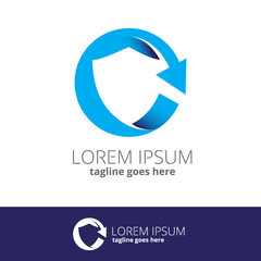 Cyber Shield Protection all around in 360 degree vector conceptual symbol  
for internet or security business, design element, or any other related purpose.