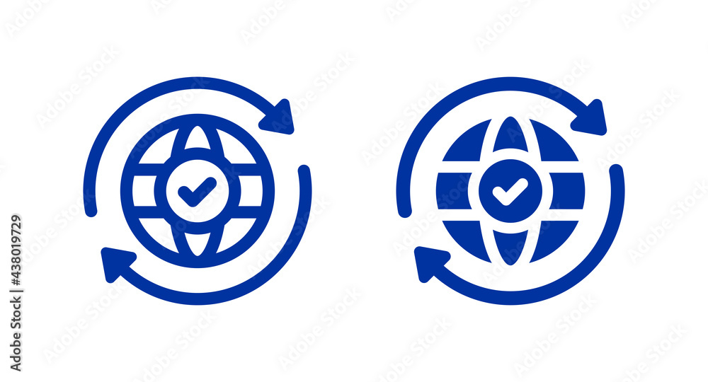 Poster global solution icon vector illustration.