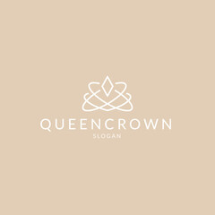 luxury simple elegant crown boutique jewelry logo