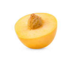 half nectarine isolated on white