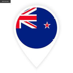 New Zealand marker icon with white border on white background.