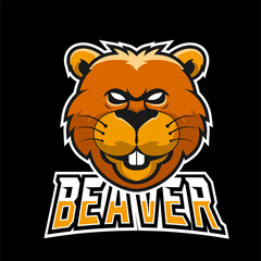 Beaver sport or esport gaming mascot logo template, for your team