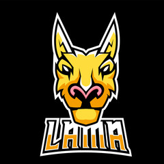 Lama sport or esport gaming mascot logo template, for your team © Esport Addicts