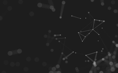 Fototapeta premium Abstract background. Molecules technology with polygonal shapes, connecting dots and lines. Connection structure. Big data visualization.