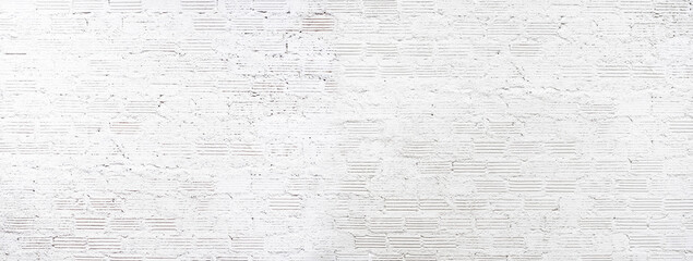 White brick wall background abstract concrete floor or old cement grunge background with white empty.