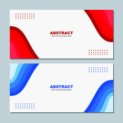 Illustration set vector of abstract white background color with red and blue element. Good to use for banner, social media template, poster and flyer template, etc