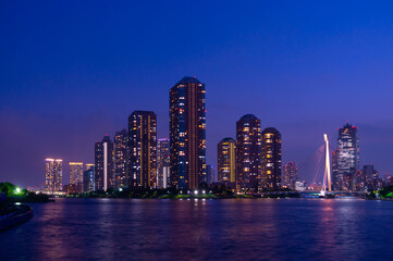 Fototapeta premium 東京夜景 高層マンション