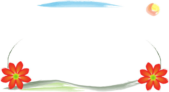 PowerPoint Template flower under blue sky