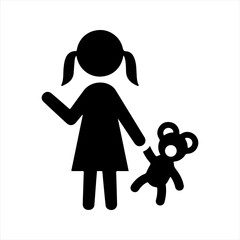 Mother and child icon, black. Vector and glyph