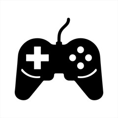 Game pad icon, black. Vector and glyph