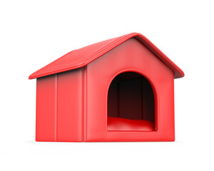 Portable kennel foam animal hut house blank template, 3d render illustration.