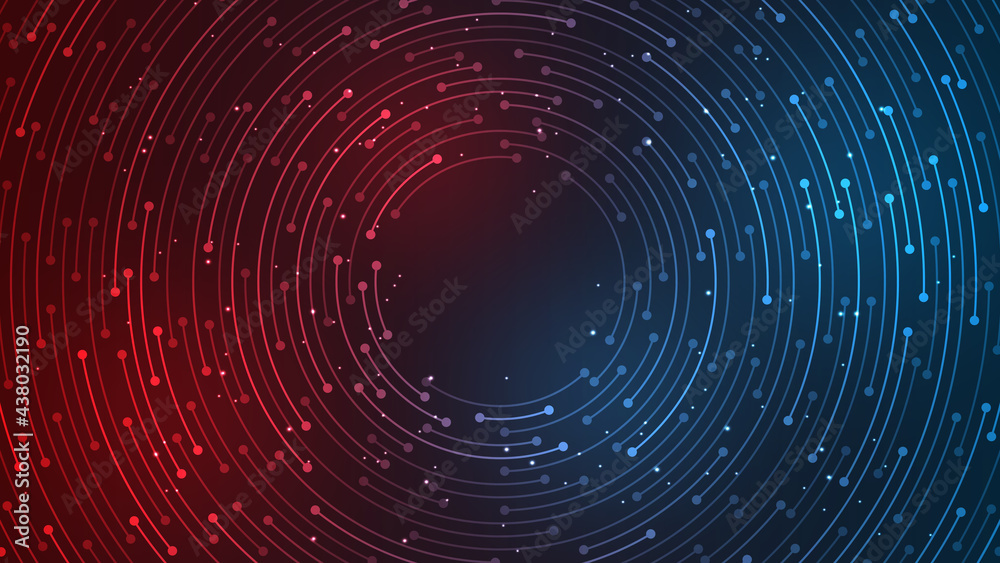 Poster electronic circuit vector design with circular style.