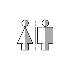 pictogram for restroom. man and woman vector icons or toilet sign symbol