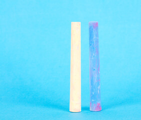 Chalk on blue background