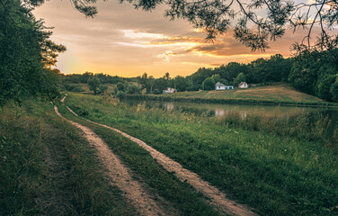 Fototapeta premium Sunrise on river