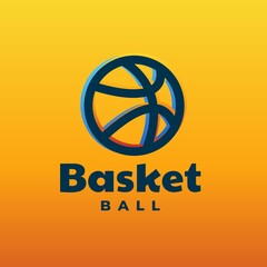 Vector Logo Illustration Basket Line Art Style.