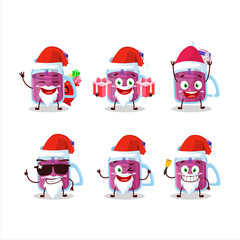 Santa Claus emoticons with dragon fruit smoothie cartoon character