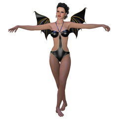 3d illustration of an woman with a fantasy outfit