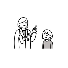 先生と患者さんイラスト素材