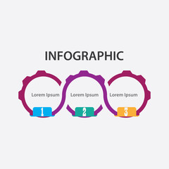 Modern Design of Infographic template element numbered banners Icons and 3 Steps