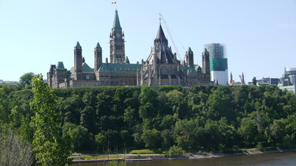 Vue sur la ville d'Ottawa au Canada à partir de la ville de Gatineau au Québec