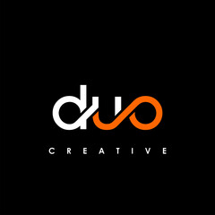 DUO Letter Initial Logo Design Template Vector Illustration - obrazy, fototapety, plakaty
