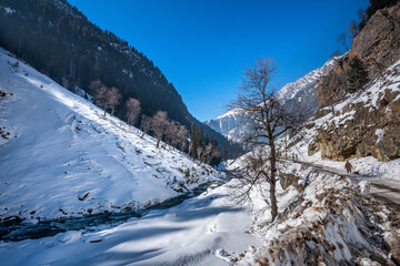 Beautiful view of sonmarg in winter, Sonmarg, Kashmir