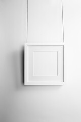 Empty frame for copy space on white background. Minimalism Mock-Up