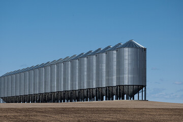 Fototapeta na wymiar Grain Silo for storage of harvest on a farm
