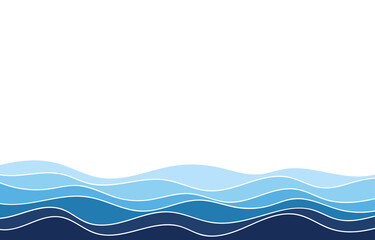 Water wave sea blue lines river flowing texture background banner vector