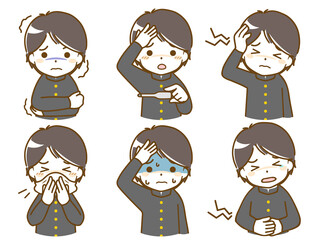 体調の悪い男子学生