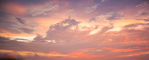 Panorama twilight sky and cloud at evening