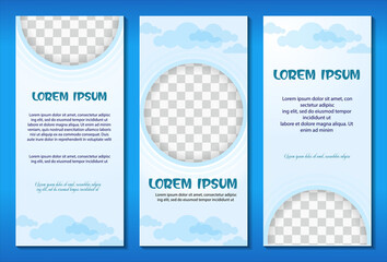background blue cloud template banner instagram vektor illustrator