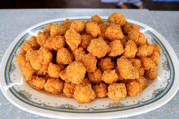 fried chicken nuggets close up