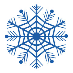 Snowflake Christmas winter decoration isolated on white background. Icon, simple ornament, ice. Seasonal symbol. . Vector illustration 