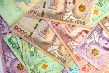 Money Banknote Thai Baht for Background, Savings Money and Financial business concept