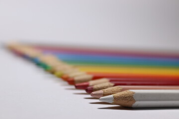 Fototapeta premium colored pencils with white background
