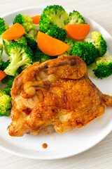 chicken steak with broccoli and carrot