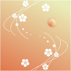 スクエアな梅の花の春のグラフィック