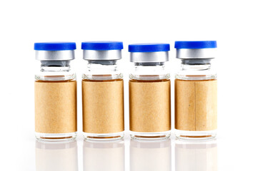 Vaccine medicines on white background
