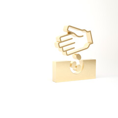 Gold Seeds of a specific plant icon isolated on white background. 3d illustration 3D render