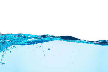 clear blue water splashing isolated on white background drinking water