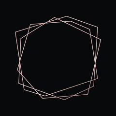 Rose gold geometric polygonal frame