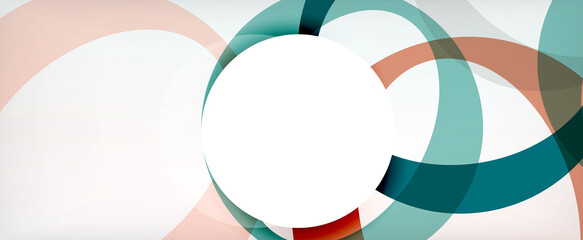 Obraz premium Ring geometric shapes, o letter repetition wallpaper. Abstract background for business or technology presentations, internet posters or web brochure covers